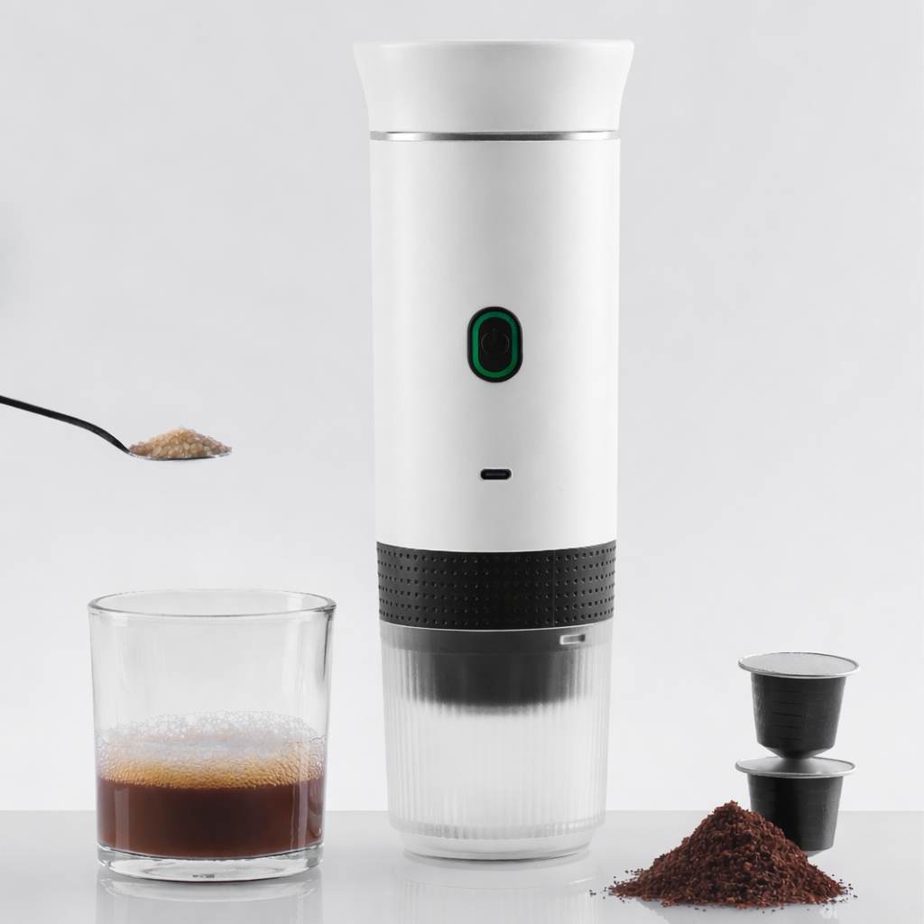 Portable Espresso Machine for Travel, Office & Car (White)