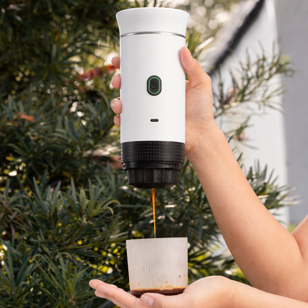 Portable Espresso Machine for Travel, Office & Car (White)